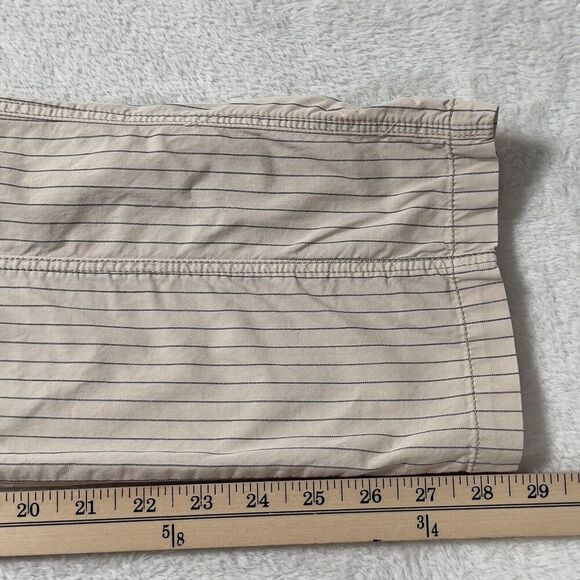 Anthropologie Hei Hei Raye Fold Over Cropped Pants Womens Sz 31 Cream Striped - Picture 15 of 16